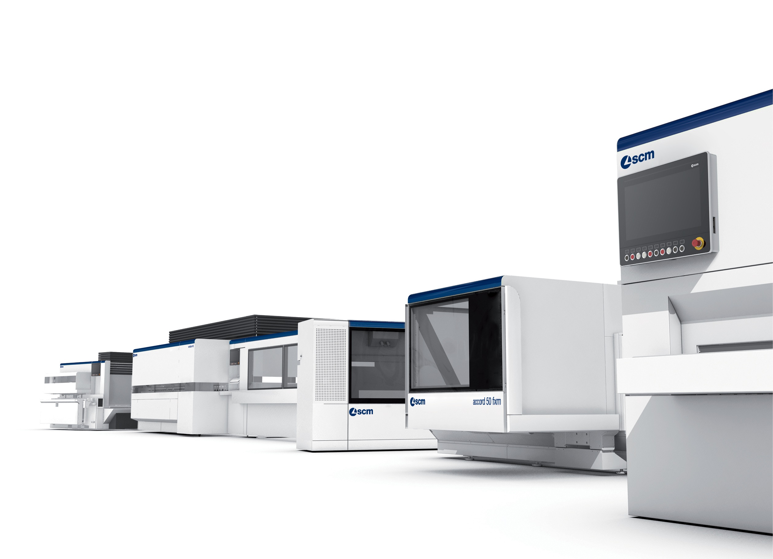 Design manual creation, design, style coordination of product range SCM Group